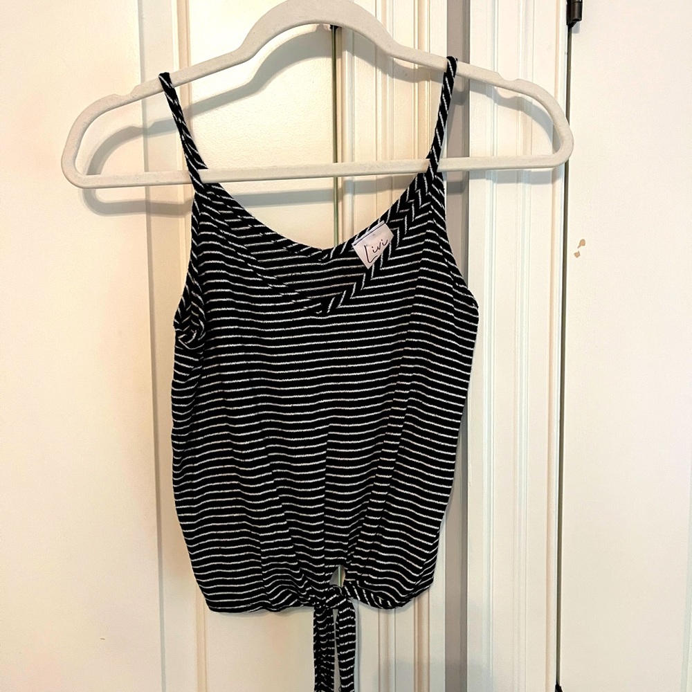Livi by Olivia Rae Small black striped tank